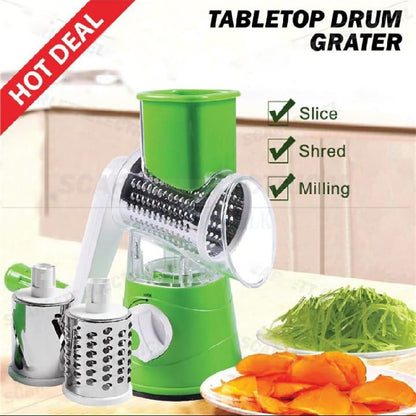 Tabletop Drum Grater | Manual Veggie Cutter & Slicer | Multi-Use Kitchen Tool