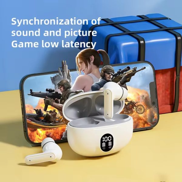 M04 Wireless Earbuds  | LED Display & Mic | For Android/iPhone