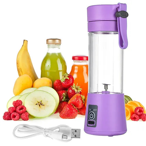 6 Blades Electric Blender Mini Portable Juicer Usb Rechargeable 380ml