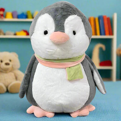 25 cm Fluffy Penguin Plush Toy – Soft Scarf Stuffed Animal for Kids