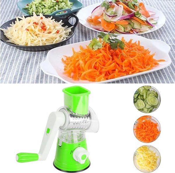 Tabletop Drum Grater | Manual Veggie Cutter & Slicer | Multi-Use Kitchen Tool