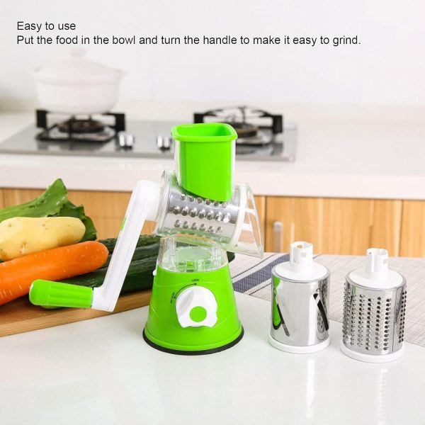 Tabletop Drum Grater | Manual Veggie Cutter & Slicer | Multi-Use Kitchen Tool